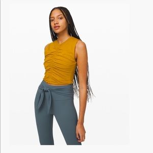 Lululemon Find Your Feeling Mustard Crop Top